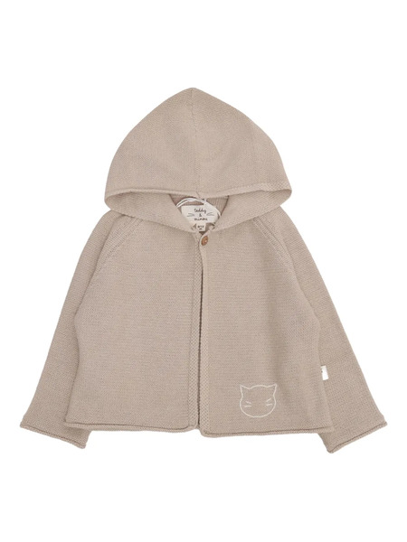  Teddy & Minou Embroidered-cat Cardigan - Neutrals 