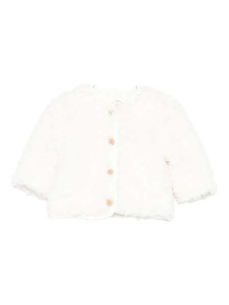  Teddy & Minou Fleece Textured Button Jacket - Neutrals 
