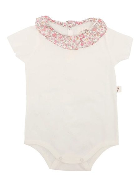  Teddy & Minou Floral-collared Bodysuit - White 