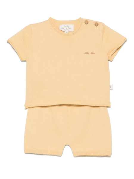  Teddy & Minou Logo-embroidered Shorts Set - Yellow 