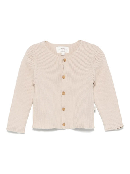  Teddy & Minou Ribbed Cardigan - Neutrals 
