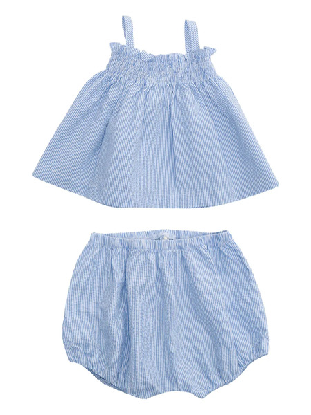  Teddy & Minou Striped Two-piece Set - Blue 