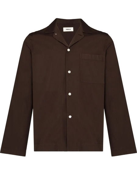  Tekla Long-sleeve Pyjama Shirt - Brown 