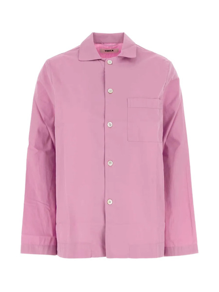  Tekla Poplin Pyjama Top - Pink 