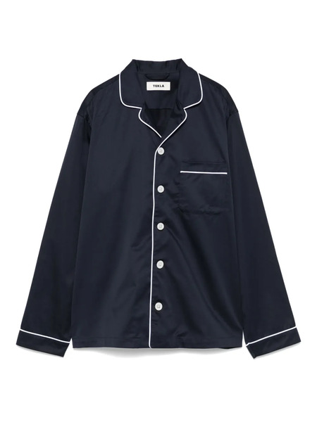  Tekla Sateen Pajama Top - Blue 
