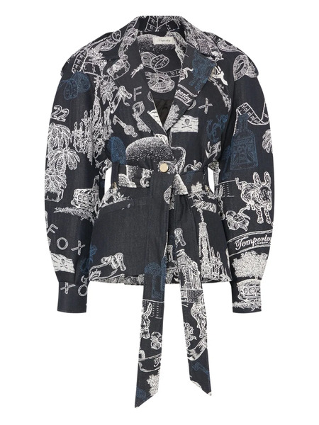  Temperley London Belted Jacket - Blue 