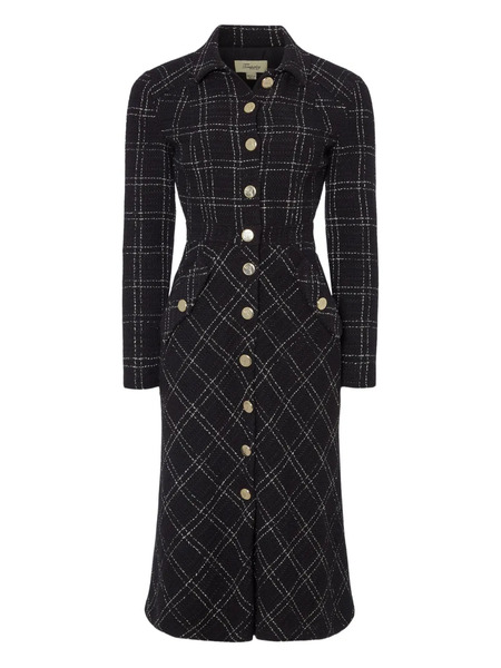  Temperley London Colonel Check-pattern Button Midi Dress - Black 