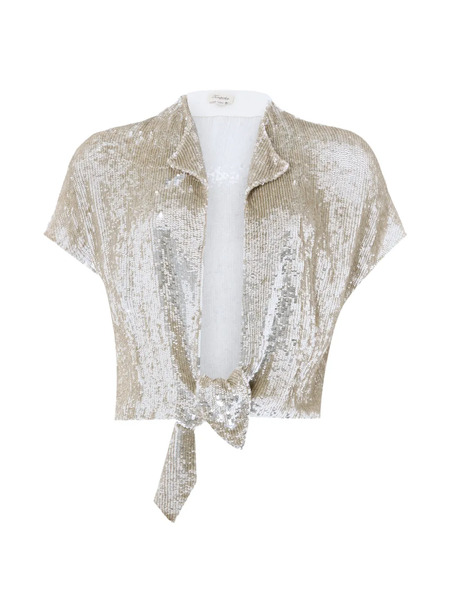  Temperley London Filigree Sequin-embellished Jacket - Neutrals 