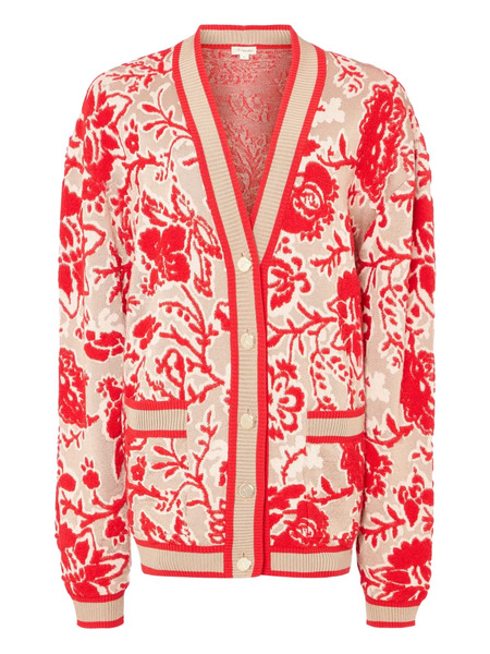  Temperley London Francis Floral-pattern Knit Cardigan - Neutrals 