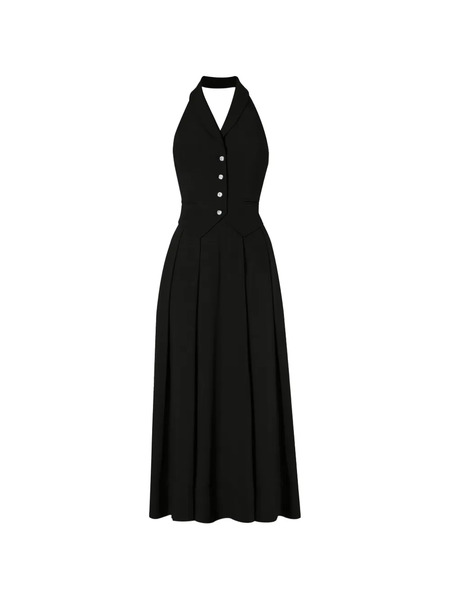  Temperley London Halter Button Dress - Black 