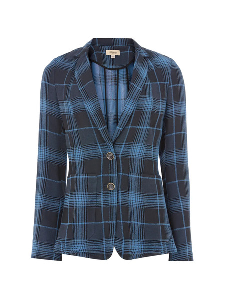  Temperley London Plaid Button Plath Jacket - Blue 