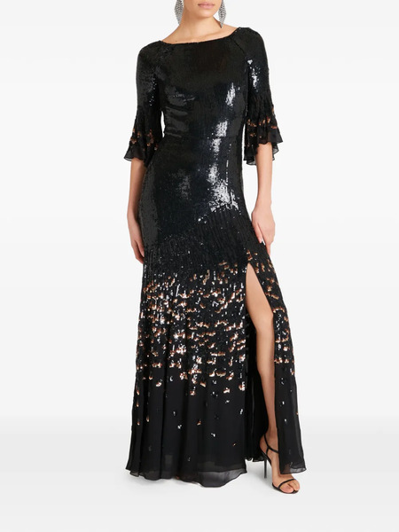  Temperley London Sequin-embellished Maxidress - Black 