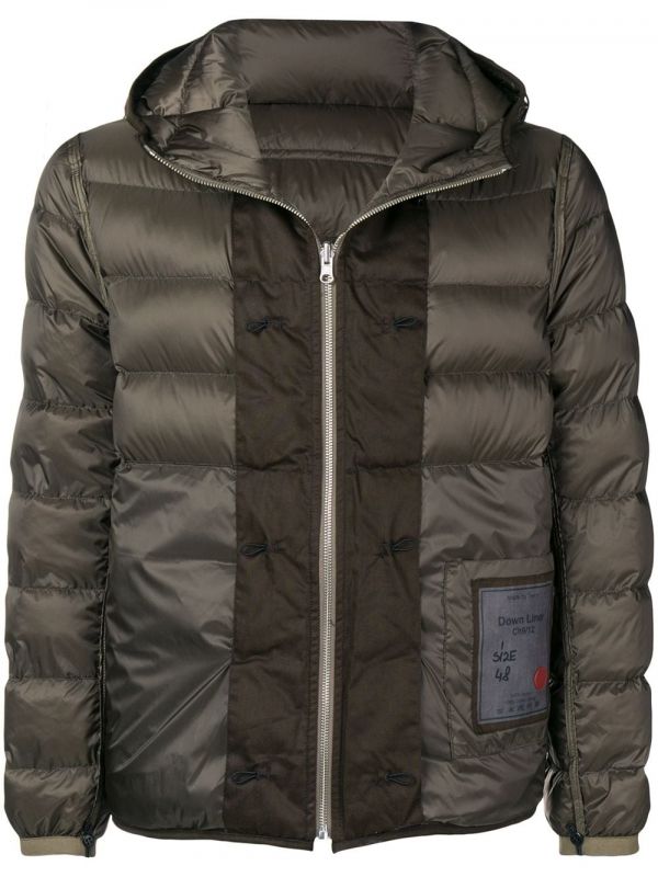  Ten C Hooded Padded Jacket - Green 