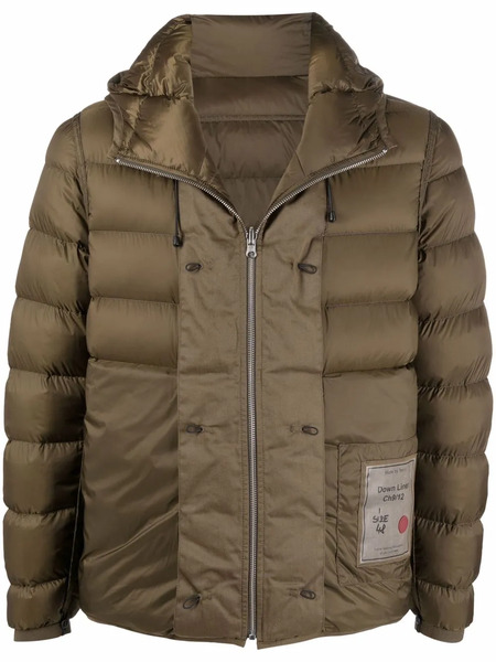  Ten C Logo-patch Puffer Jacket - Green 