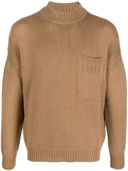  Ten C Mock-neck Knitted Jumper - Neutrals 
