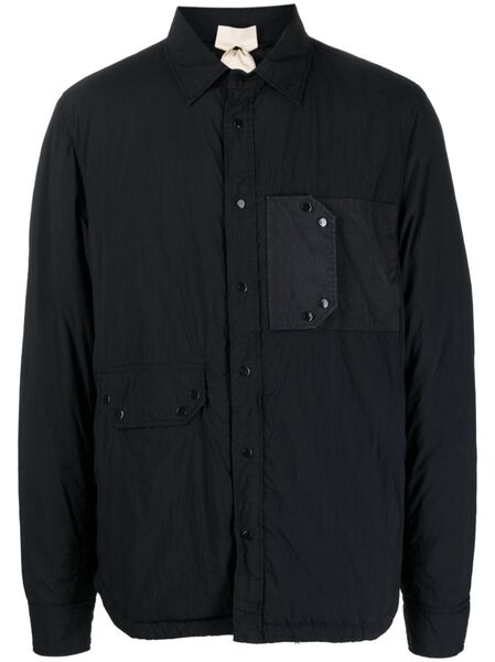  Ten C Padded Press-stud Shirt Jacket - Black 