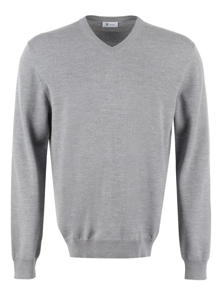  The (alphabet) V-neck Sweater - Grey 