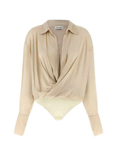  The Andamane Draped Long-sleeve Bodysuit - Neutrals 