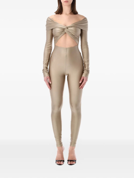  The Andamane Off-shoulder Cut-out Jumpsuit - Neutrals 