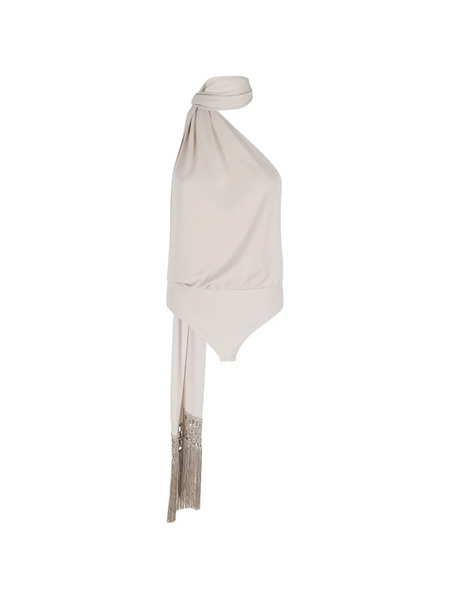  The Andamane One-shoulder Tassel Blouse - Neutrals 