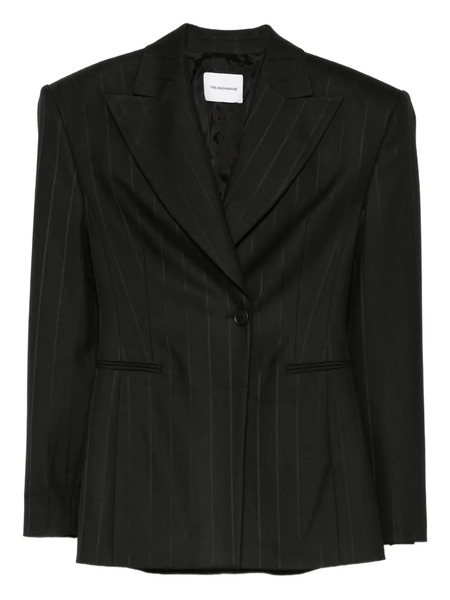  The Andamane Pinstriped Single-breasted Blazer - Black 