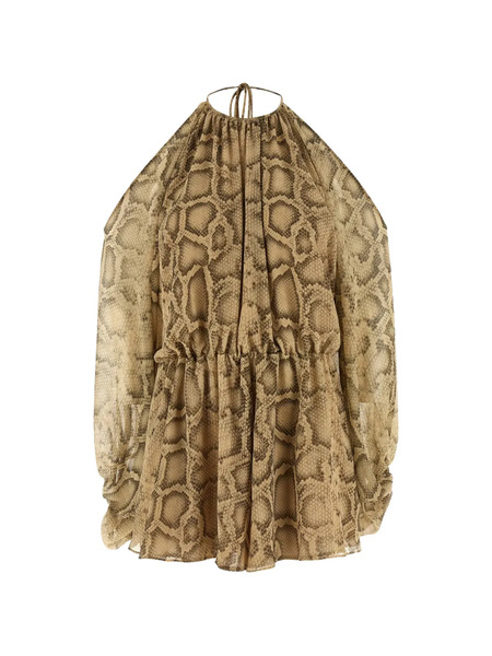  The Andamane Python-printed Tie Playsuit - Neutrals 