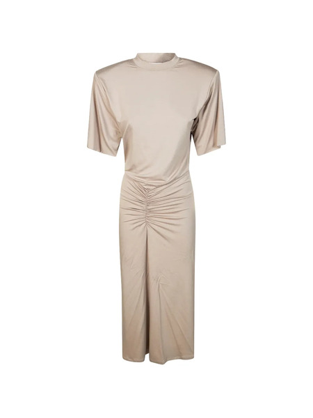 The Andamane Ruched Midi Dress - Neutrals 