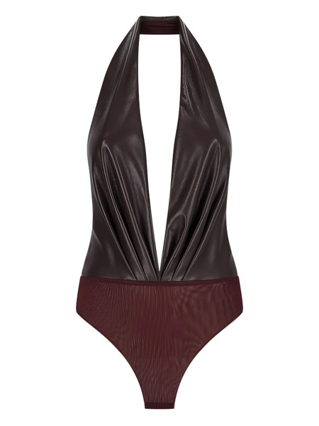  The Andamane Zendaya Halter-neck Draped Bodysuit - Brown 