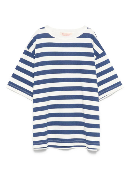  The Animals Observatory Back Logo-patch Striped T-shirt - Blue 