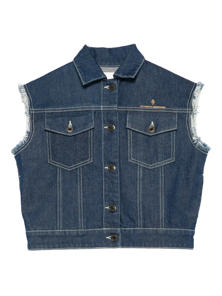  The Animals Observatory Frayed Sleeveless Jacket - Blue 