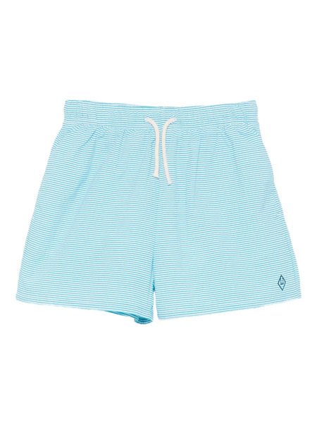  The Animals Observatory Gavial Striped Drawstring Swim Shorts - Blue 