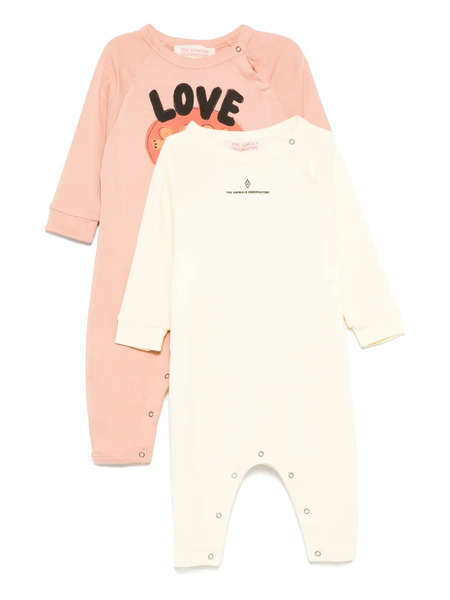  The Animals Observatory Graphic-print Romper (set Of Two) - Pink 