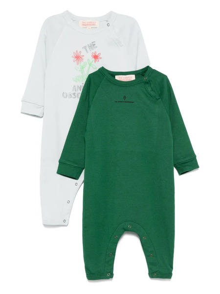  The Animals Observatory Logo-print Romper (set Of Two) - Green 