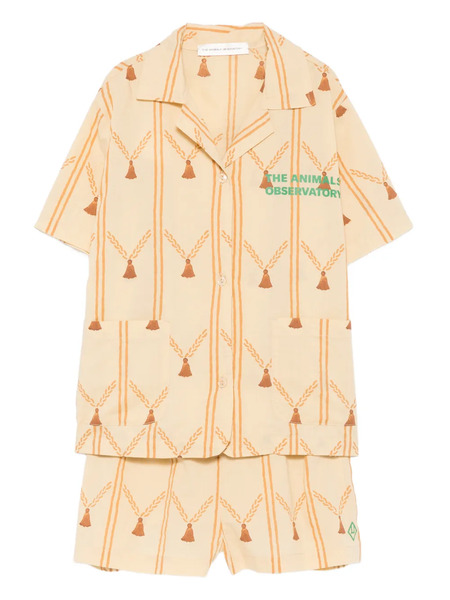  The Animals Observatory Magpie Logo-print Shorts Set - Neutrals 