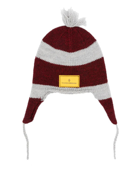  The Animals Observatory Striped Ear-flap Beanie - Grey 