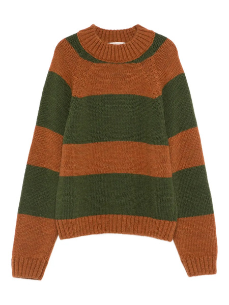  The Animals Observatory Striped Logo-patch Sweater - Brown 
