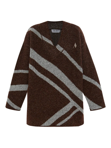 The Attico Diagonal-stripe Sweater - Brown 