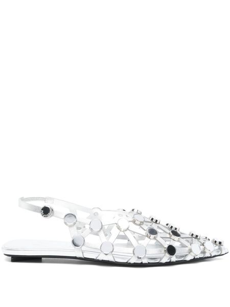  The Attico Grid Ballet Flats - Silver 