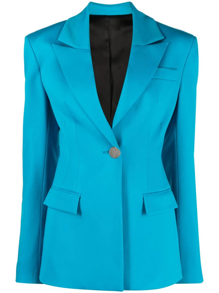  The Attico Single-breasted Virgin-wool Blazer - Blue 