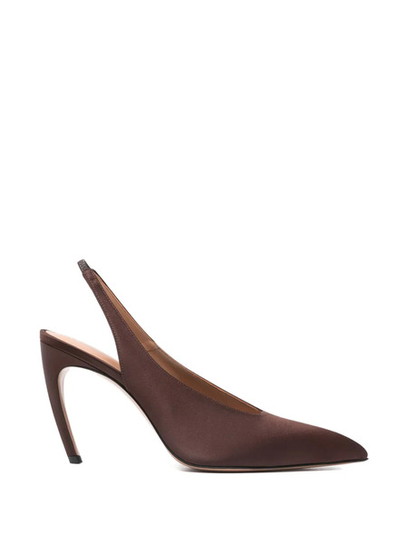  The Attico Viper Pointed Slingback Pumps - Brown 