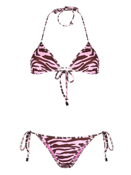  The Attico Zebra-print Bikini - Brown 