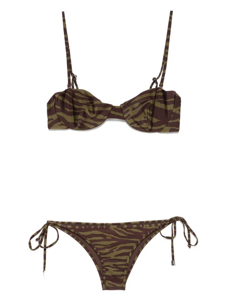  The Attico Zebra-print Bikini - Green 