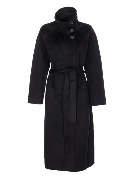  The Dynamis Studio Belted Button-fastening Coat - Black 
