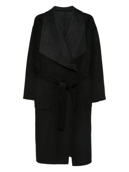  The Dynamis Studio Belted Wrap Single-breasted Coat - Black 