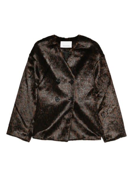  The Frankie Shop Double-breasted Patterned Jacket - Brown 