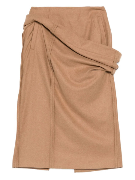  The Garment Draped Layered Midi Skirt - Brown 