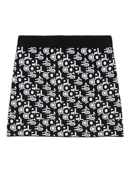  The Kooples Logo-pattern Knitted Mini Skirt - Black 