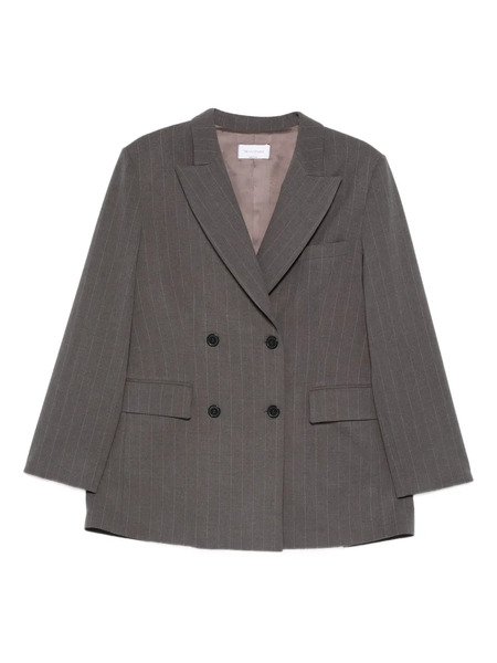  The Nina Studio Jessy Pinstripe Double-breasted Blazer - Grey 