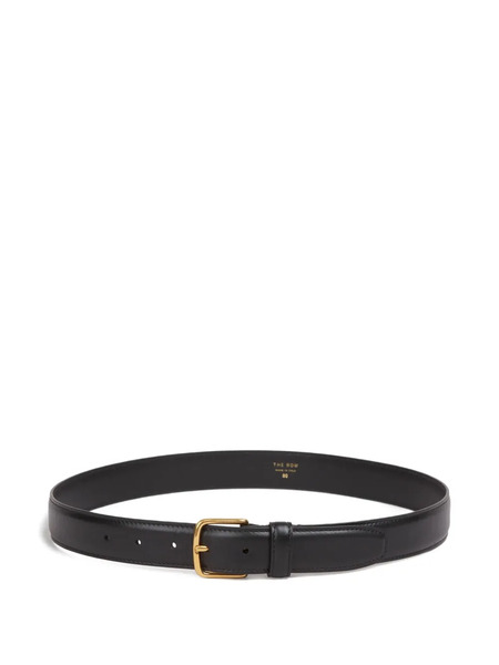  The Row Square Buckle Leather Belt - Black 