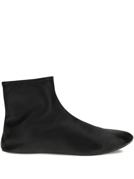  The Row Stella Leather Ankle Boots - Black 